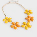 Mango Tango Yellow & Orange Floral Strand Necklace